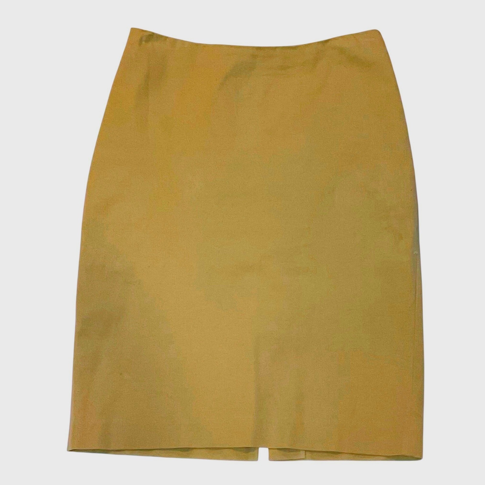 Talbots Women's Pencil Skirt Tan Brown Neutral Cotton Blend Lined Slit Size 4